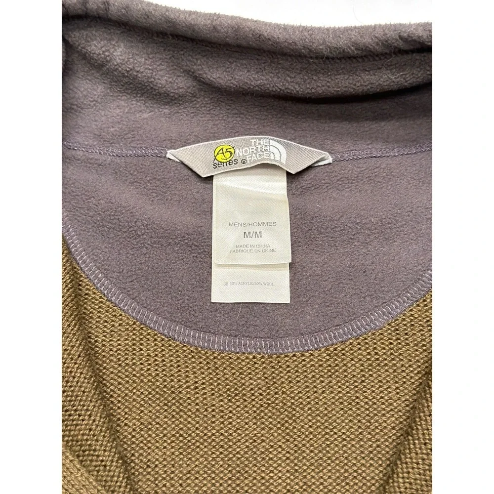 The North Face A5 Series Mens Green Wool‎ Blend Quarter Zip Pullover Sweater